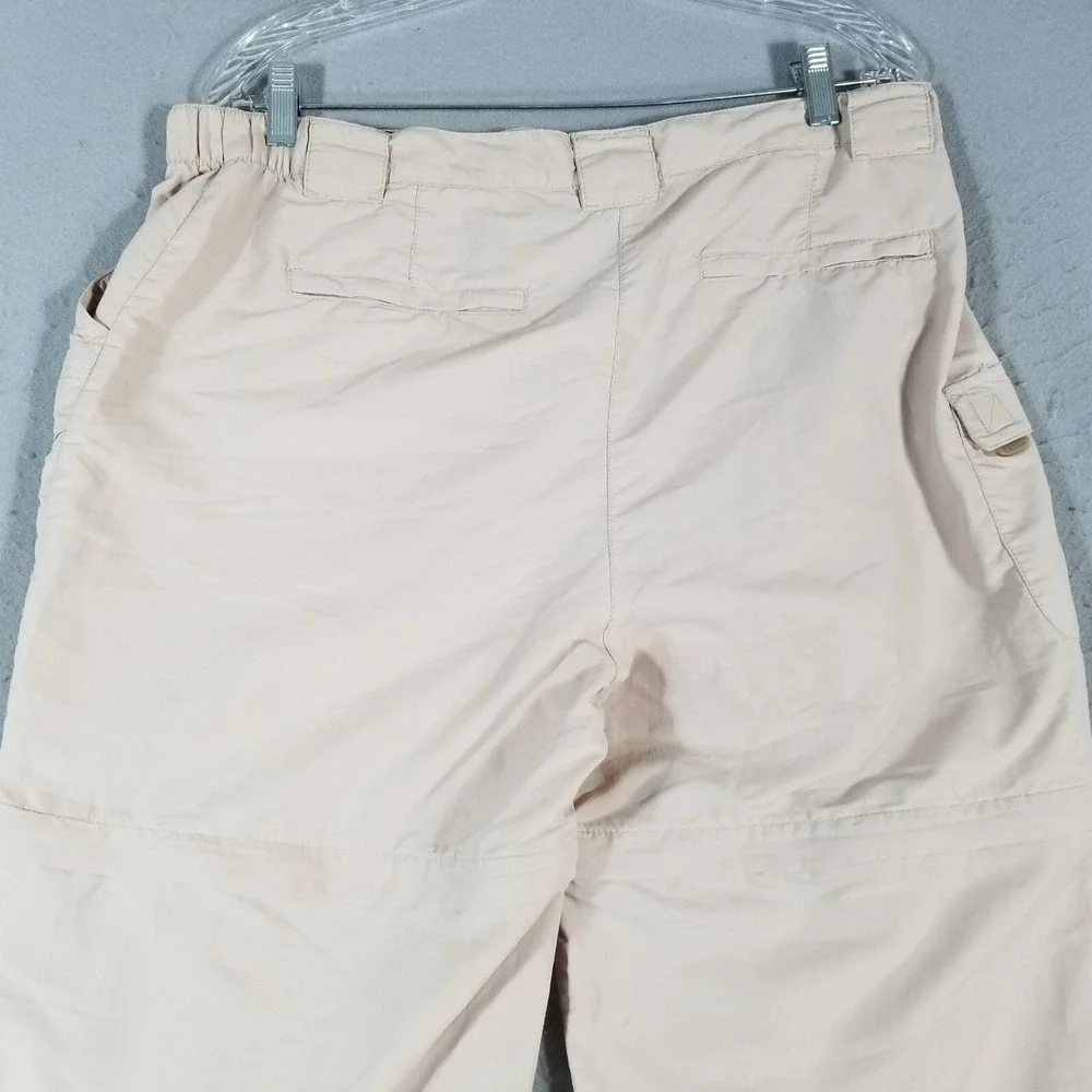 LL Bean Convertible Cargo Pants Mens L Beige Nylon‎ Hiking Shorts Outdoor